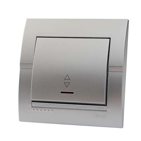 Переключатель проходной 1-кл. СП Deriy 10А IP20 с подсветкой серебр. метал. LEZARD 702-2828-114