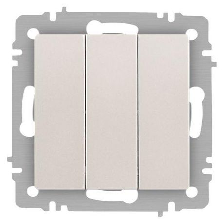 Выключатель трехклавишный, в рамку (скрытого монтажа) графит 10А 250В винтовые зажимы Intro Accent 6-106-06 - Б0063542 ЭРА