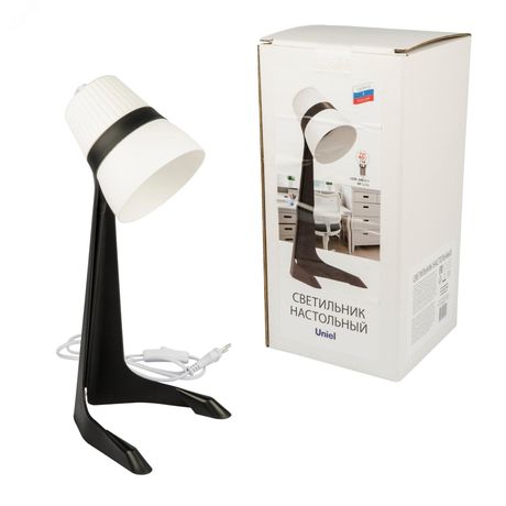 Светильник настольный 40W E14 Механический выключатель Черный с белым ULO-K22 D/E14/A BLACK/WHITE - UL-00009541 Uniel
