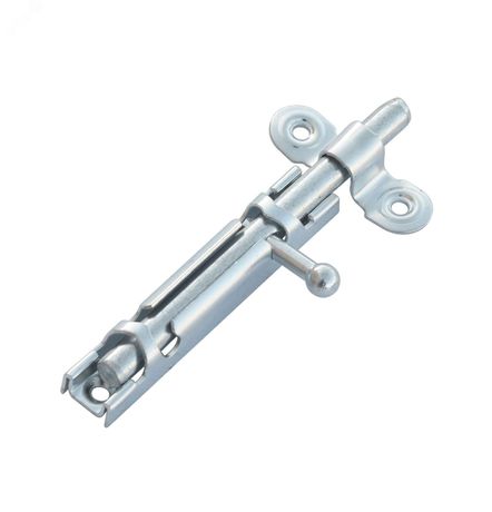 Задвижка накладная ЗТ 82х14,5 круглый ригель (D8мм, L104мм) оцинк. (1 шт) - пакет Tech-Krep 138884