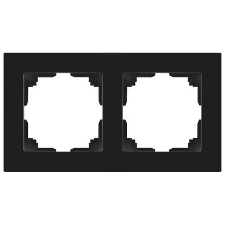 Рамка для розеток и выключателей Intro Accent 6-502-05 на 2 поста, СУ, антрацит | Б0063760 ЭРА