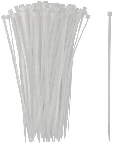 Хомуты нейлоновые для проводов, белые 100 шт., 3,6х200 мм - 60369 РОС