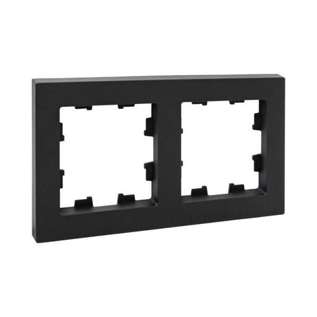 Рамка 2-м Эпика пластик черн. EKF UP1-FPB-02