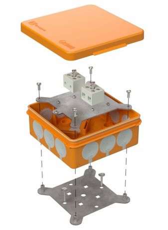 Коробка огнестойкая для о/п двухкомпонентная 60-0303-FR6.0-4 Е15-Е120 100х100х40 IP66 4p, 6.0 мм.кв.| | Промрукав Строитель