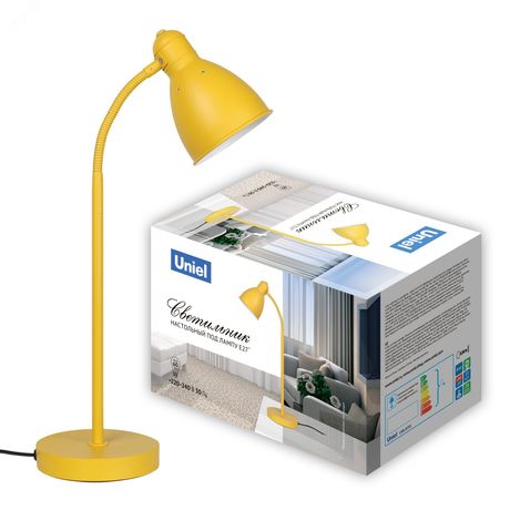 Светильник настольный 60W Цоколь Е27 Механический выключатель UML-B701 E27 YELLOW Желтый ТМ - UL-00010157 Uniel