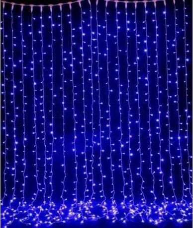 Электрогирлянда Занавес LDCL368-B-E 150x150 368L LED. синий - 4690601035509 Jazzway