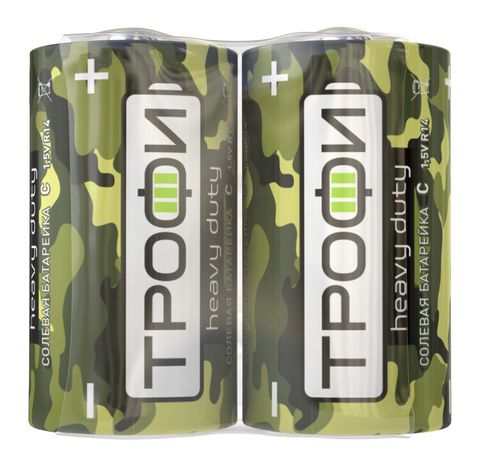 Батарейка солевая (ЭП) R14-2S Классика (24/600/9600) (C) | Б0023145 ТРОФИ