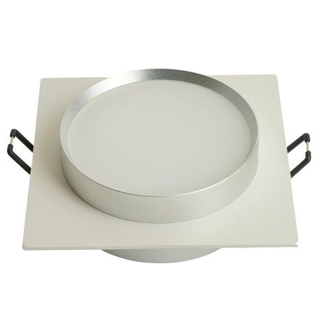 Светильник потолочный встраиваемый, 15W 230V GX53, белый + серебро, квадрат, без лампы, DL506 | 51361 FERON