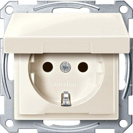 Механизм розетки СП Merten с защ. крышкой шторки заземл. IP44 SchE MTN2310-0344 APC