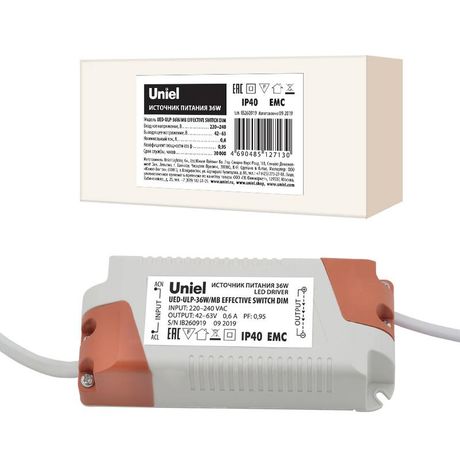 Блок питания UED-ULP-36W/MB EFFECTIVE SWITCH DIM диммируемый для светодиодных панелей ULP-36W Uniel UL-00006491