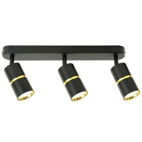 Светильник ДБО 3хGU10 без ламп наклонный черный золото - 48645 FERON