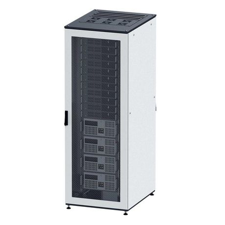 Шкаф напольный собранный 19дюйм IT-CQE 42U 800х1200 двери перф./перф. RAL 9005 DKC R5DC4282PFB ДКС