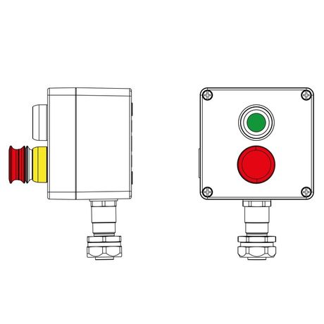 Взрывозащищенный пост управления из алюминия CPE-A-12-(1xP1G(11)-1xP6E(11))-1xKAEPM2MHK-20(C)1Ex d e IIC Т5 Gb / Ex tb IIIC T95°C Db IP66 - 2201.121.22.120O ДКС