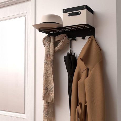 Полка для хранения одежды в стиле лофт настенная черн. Rexant 38-0691 MEET