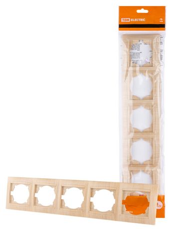 Рамка 5-ти постовая горизонтальная сосна "Лама" | SQ1815-0337 TDM