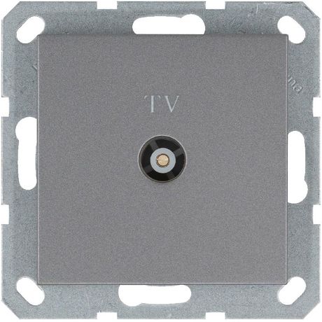 Розетка телевизионная проходная TV Ф9.5мм механизм алюм. Jasmart G6002S