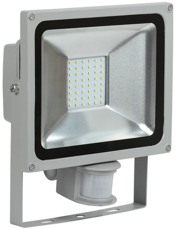 Прожектор светодиодный СДО 05-30Д SMD 30Вт 6500К IP44 серый, детектор | LPDO502-30-K03 IEK