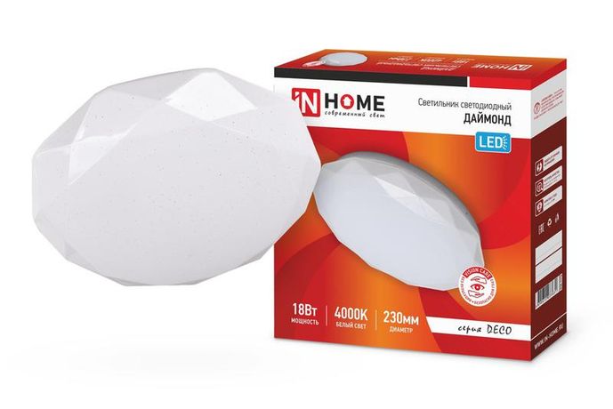 Светильник светодиодный серии DECO 18Вт 230В 4000К 1170лм 230х55мм ДАЙМОНД | 4690612033631 IN HOME