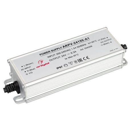 Блок питания ARPV-24150-A1 (24V, 6.25A, 150W) (Arlight, IP67 Металл, 3 года) - 034209