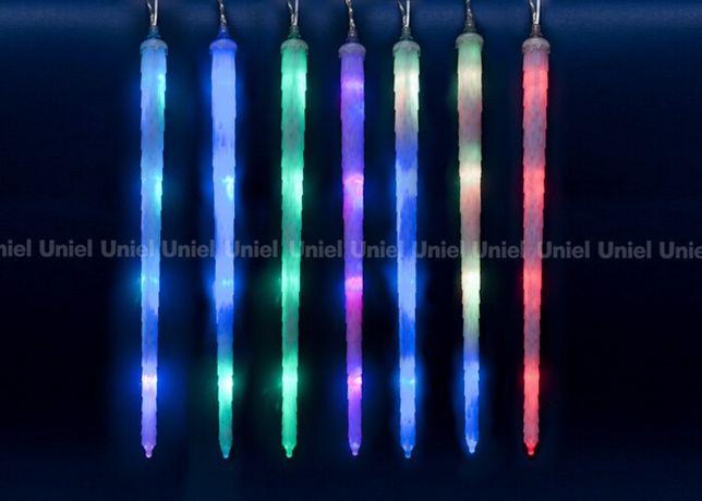 Гирлянда занавес светодиод. ULD-E3005-210/DTK RGB IP44 FROSTED ICICLE UNIEL 11126