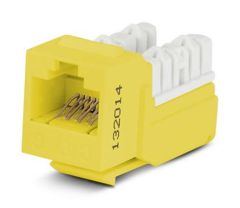 Вставка Keystone Jack RJ45 (8P8C) кат.6 110 IDC заделка с помощью NE-TOOL KJNE-8P8C-C6-90-YL желт. Hyperline 212413