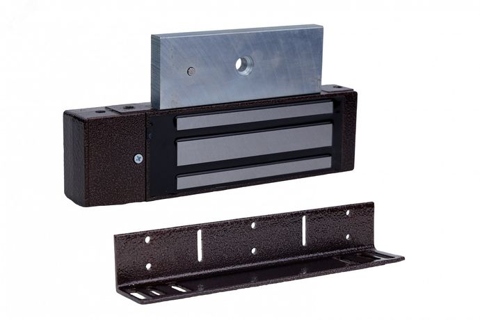 Замок электромагнитный c датчиком холла, уголок в комплекте, цвет коричневый - ML-194K-2 без эл AccordTec AT-04387