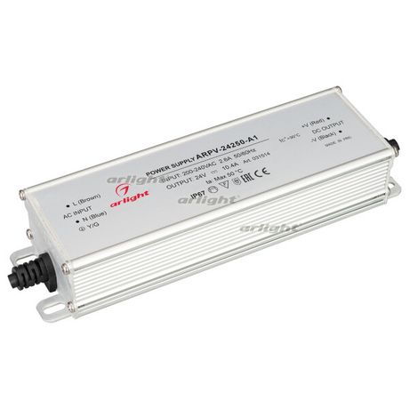 Блок питания ARPV-24250-A1 (24V, 10.4A, 250W) (ARL, IP67 Металл, 3 года) - 031514 Arlight