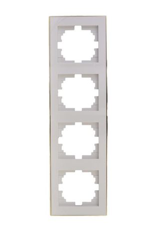 Рамка RAIN 4-ая вертикальная белая с боковой вставкой золото - 703-0226-154 LEZARD