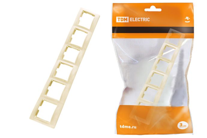 Рамка 6 постовая горизонтальная сл. кость "Таймыр" | SQ1814-0135 TDM