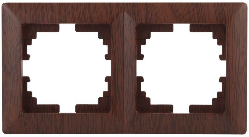 Рамка для розеток и выключателей 2 поста венге пластик Intro Solo 4-502-10 - Б0043415 ЭРА