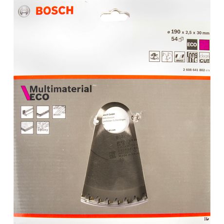 Диск циркулярный ECO ALU/Multi 190x30-54T - 2608644389 BOSCH