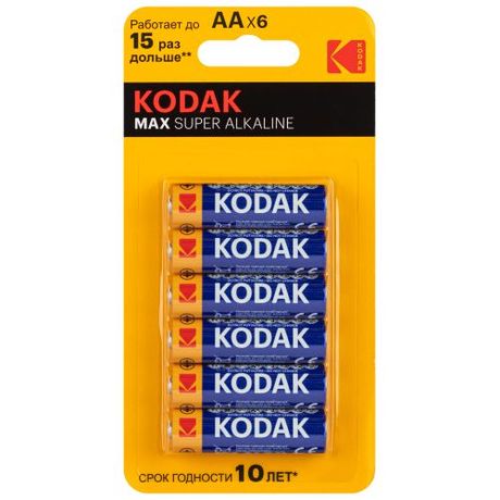 Батарейка LR6 4+2BL MAX SUPER Alkaline - Б0064203 Kodak KODAK арт. Б0064203