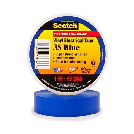 Изолента ПВХ синяя 19мм 20м Scotch 35 высший сорт - 7000031670 3M