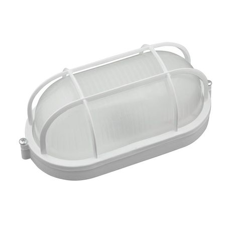 Светильник светодиодный пылевлагозащищен. для ЖКХ ULW-K24A 8W/6000K IP54 WHITE овал с решеткой 6000K 600Лм 210Х105х85 мм белый | UL-00005238 Uniel