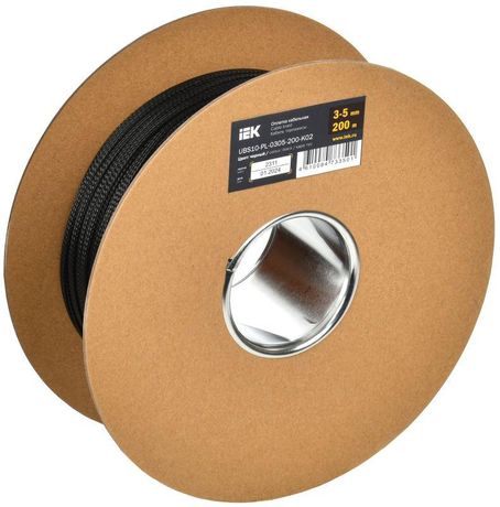 Оплетка кабельная 3-5мм полиэстер 200м черная | UBS10-PL-0305-200-K02 IEK