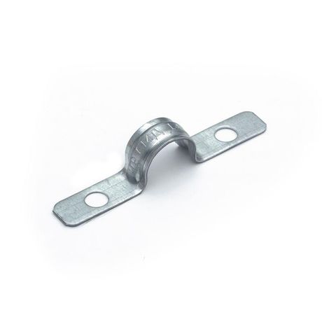 Скоба металлическая двухлапковая усиленная противопожарная СМДУ d14-15 мм отв. d 6,5 (100 шт/уп) Промрукав | PR13.02435 Строитель