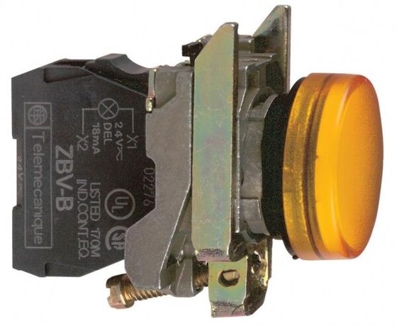 Лампа сигнальная 22мм 24в светодиодная желтая - XB4BVB5 Schneider Electric