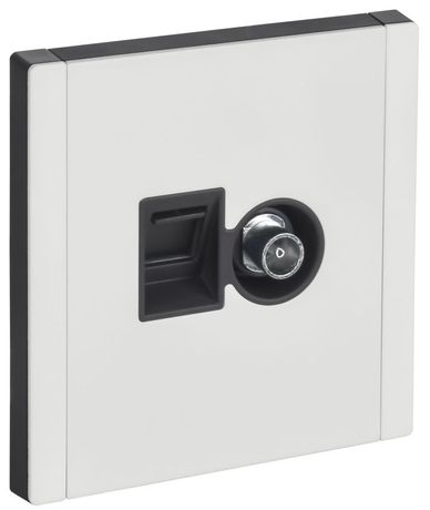 Розетка 2-м FORTE&PIANO FP236M TV+RJ45 кат.5E бел. IEK FP-AK20-1-M-K01 IEK (ИЭК) арт. FP-AK20-1-M-K01