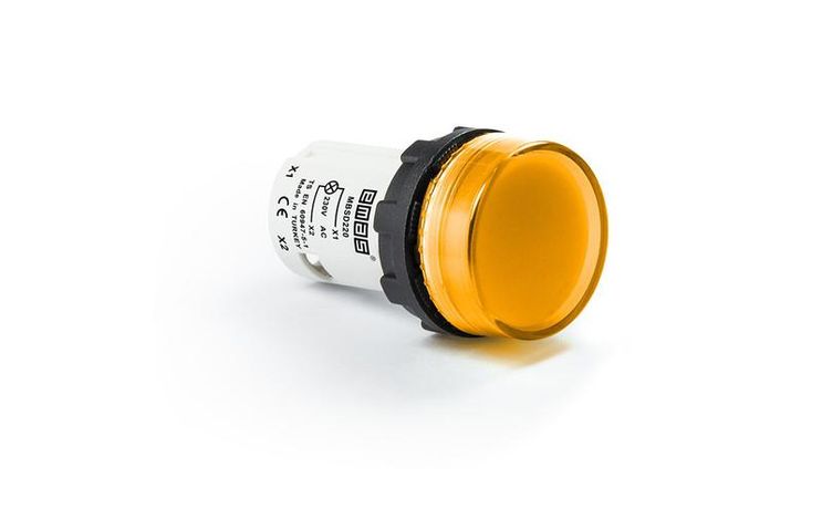 Арматура сигнальная моноблочная 220В желт. EMAS MBSD220S