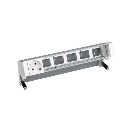 Блок розеточный настольный 1х2P+E 5 пустых мод. алюм. Simon 400 42601000-133