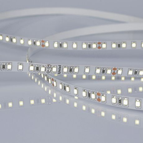 Лента светодиодная ULS-2835-120LED/m-8mm-IP20-DC24V-9.6W/m-5M-6500K 9.6Вт/м 120LED/м 6500К холод. бел. IP20 24В DC 8мм гибкая на самоклеящейся основе герметичн. упак. (уп.5м) Uniel UL-00005870