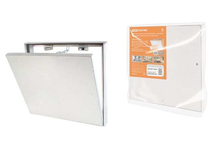 Люк под плитку, алюминиевый, съемный, нажимной, ограничитель-цепочка, 300х200, | SQ1807-0603 TDM