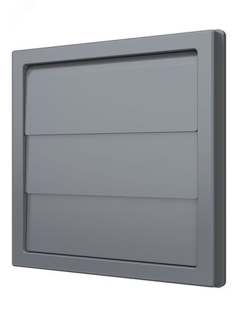 Решетка приточно-вытяжная с гравитационными жалюзи 190х190 фланцем D150/160, из ASA пластика, цвет Серый - 1919К15.16Ф сер ЭРА 24249