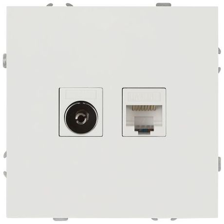 Розетка комбинированная RJ45+TV СП 16А IP20 250В Galaxy бел. матов. MC Б0070790 MC арт. Б0070790