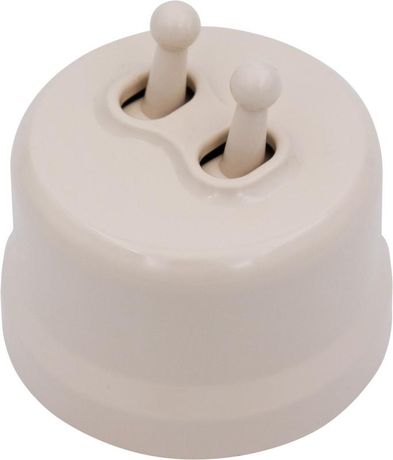 Выключатель Лизетта 2-кл., пластик, цвет Песочное золото (тумблерный) - B1-232-24 BIRONI