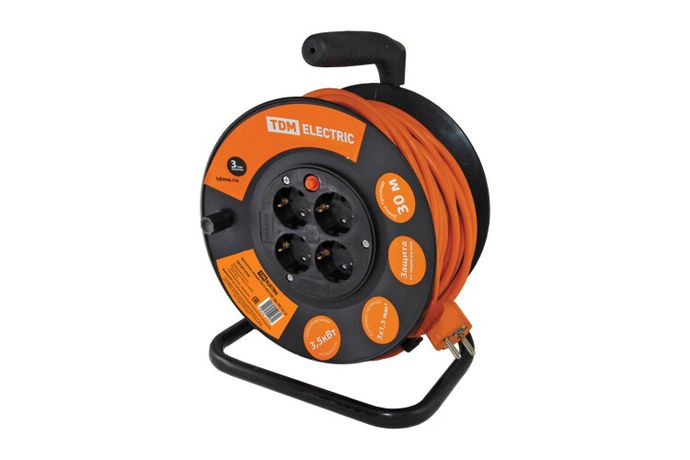 Удлинитель силовой УКз16-004 (4 места/30м ПВС 3х1,5) | SQ1301-0534 TDM