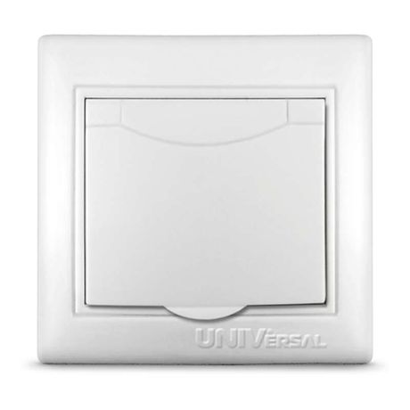 Розетка 1-м СП Севиль 16А IP20 с заземл. крышкой бел. UNIVersal С0029 Союз