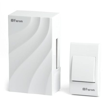 Звонок с кнопкой электромеханический проводной, 230V белый 119х70х37мм, DB-102 | 48806 FERON