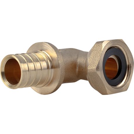 Угольник ВР 20x1/2' с накидной гайкой, аксиальный, латунный - AX3502012NG PRO AQUA