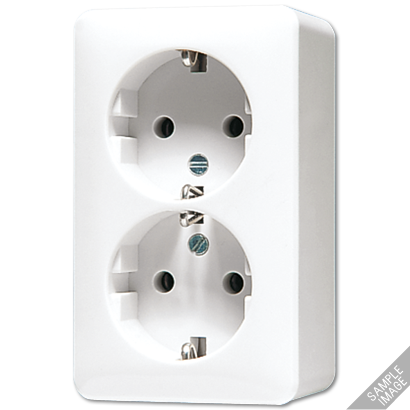 Штепсельная розетка SCHUKO для накладного монтажа, 16A 250V ~ сдвоенная; слоновая кость | 6020KIA Jung